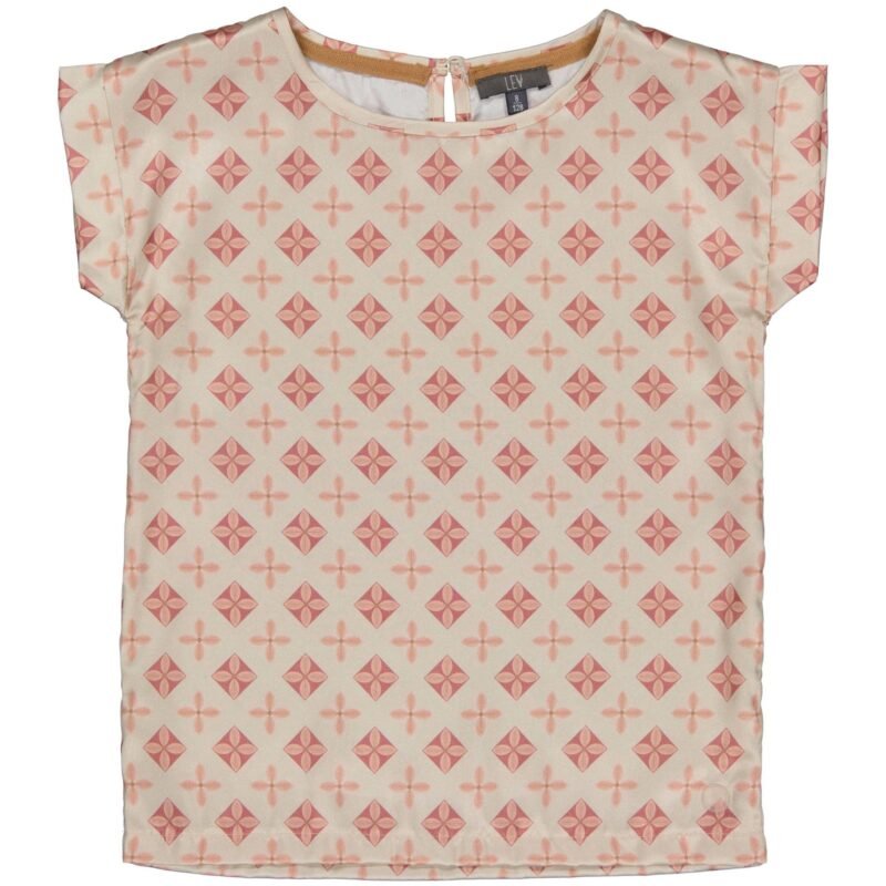 LEVV Meisjes t-shirt - Defne - AOP Creme geomatric LEVV Meisjes t-shirt - Defne - AOP Creme geomatric97%polyester/3%elastaan