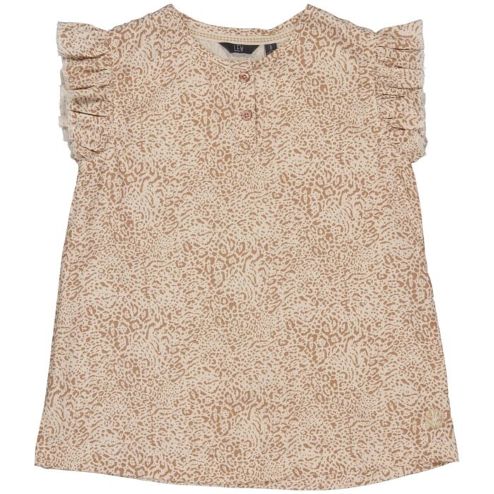 LEVV Meisjes t-shirt - Djuna - AOP Creme luipaard LEVV Meisjes t-shirt - Djuna - AOP Creme luipaard100%viscose