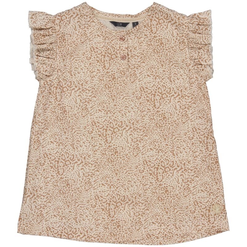 LEVV Meisjes t-shirt - Djuna - AOP Creme luipaard LEVV Meisjes t-shirt - Djuna - AOP Creme luipaard100%viscose