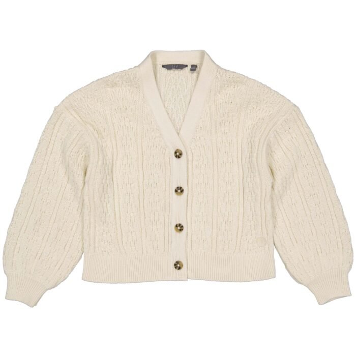 LEVV Meisjes vest gebreid - Kats - Ivoor wit LEVV Meisjes vest gebreid - Kats - Ivoor witMateriaal 100% Cotton