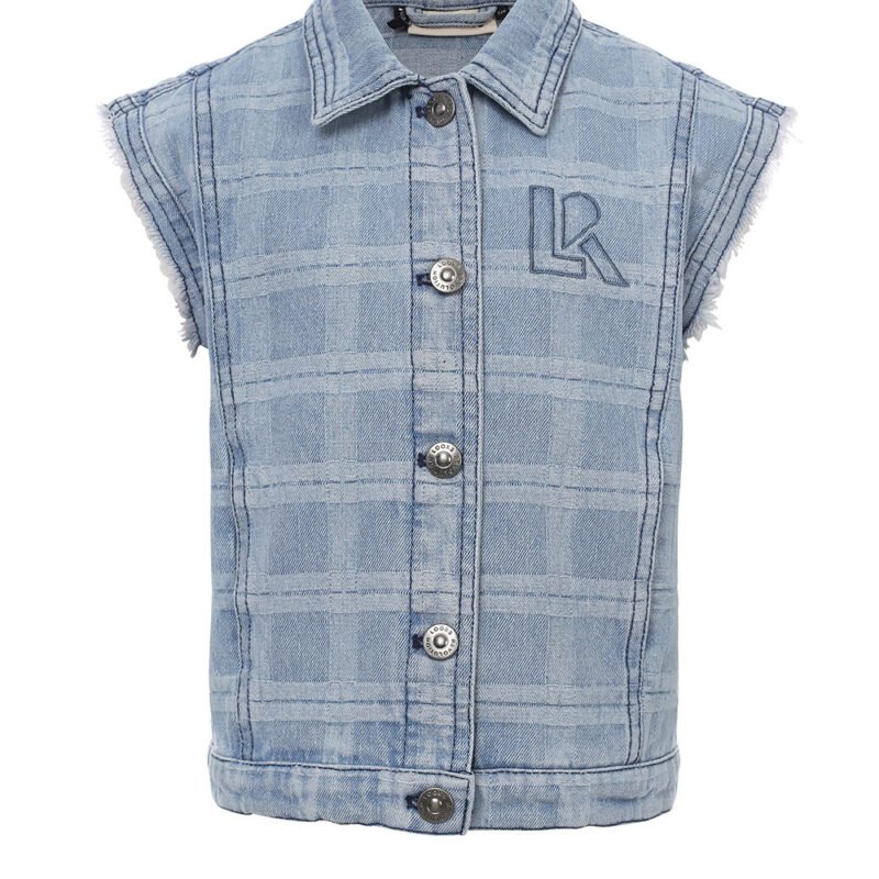 LOOXS 10sixteen Meisjes gilet denim - Geruit LOOXS 10sixteen Meisjes gilet denim - GeruitMateriaal 100% Cotton bleach check denim