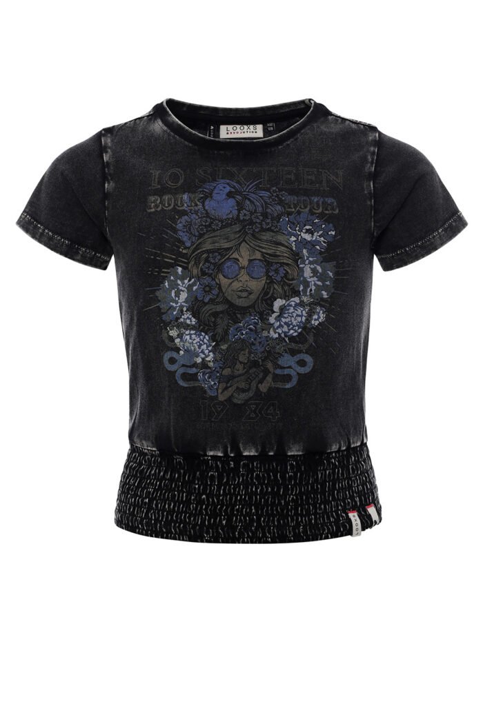 LOOXS 10sixteen Meisjes t-shirt - Zwart LOOXS 10sixteen Meisjes t-shirt - Zwart100% Cotton