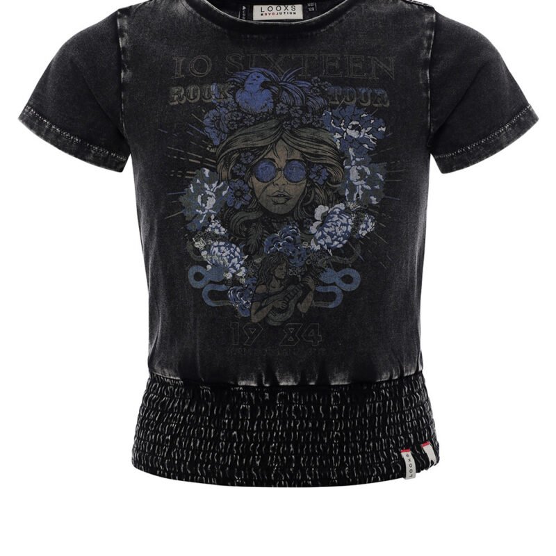 LOOXS 10sixteen Meisjes t-shirt - Zwart LOOXS 10sixteen Meisjes t-shirt - Zwart100% Cotton