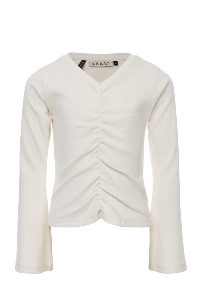 LOOXS 10sixteen Meisjes t-shirt rib - Soft wit LOOXS 10sixteen Meisjes t-shirt rib - Soft witMateriaal 95% Cotton 5% Elasthan 2x2 rib