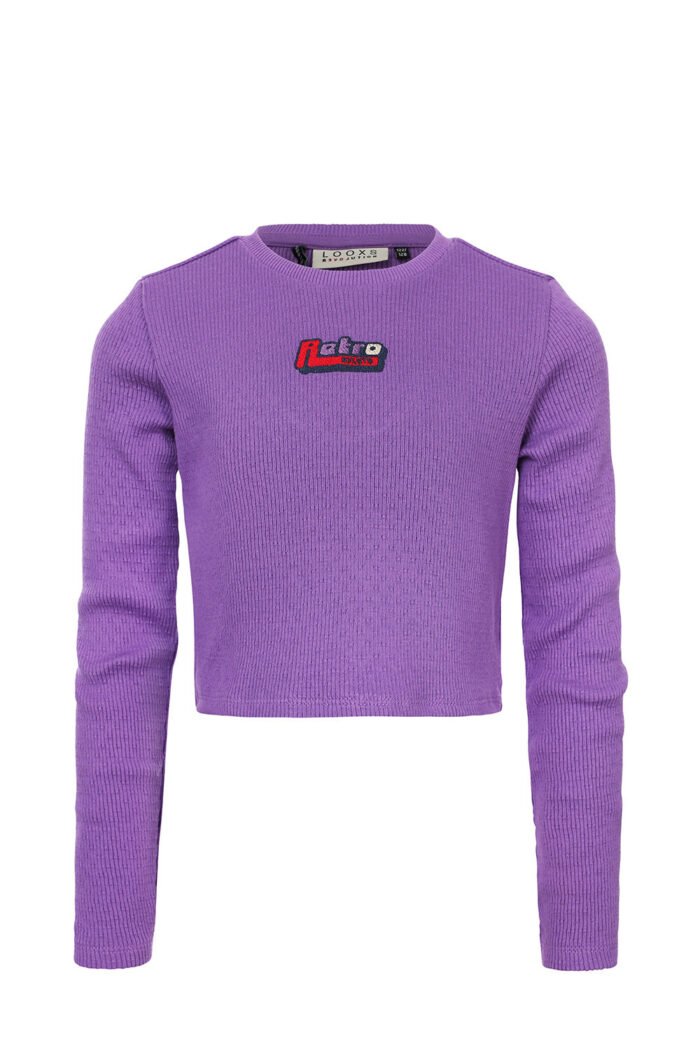 LOOXS 10sixteen Zomer top meisjes rib longsleeve - Paars LOOXS 10sixteen Zomer top meisjes rib longsleeve - PaarsMateriaal 100% Cotton