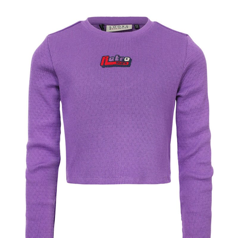 LOOXS 10sixteen Zomer top meisjes rib longsleeve - Paars LOOXS 10sixteen Zomer top meisjes rib longsleeve - PaarsMateriaal 100% Cotton