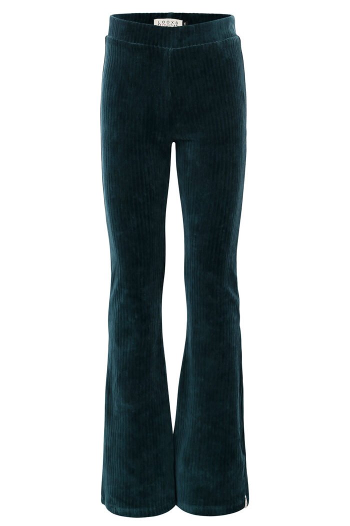 LOOXS Little Meisjes flair broek ribcord - Pauw groen LOOXS Little Meisjes flair broek ribcord - Pauw groenMateriaal 78% Cotton 18% Polyester 4% Lycra Velour