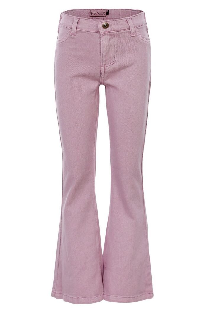 LOOXS Little Meisjes flair broek twill - Paars LOOXS Little Meisjes flair broek twill - PaarsMateriaal 98% Cotton 2% Elasthan