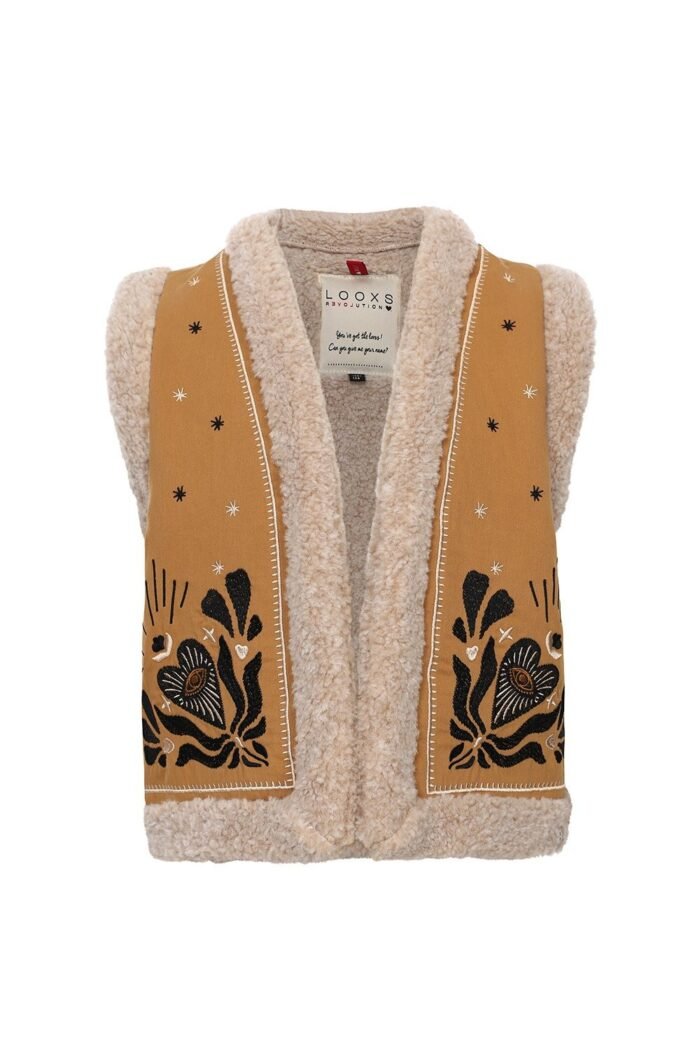 LOOXS Little Meisjes gilet boho - Oker geel LOOXS Little Meisjes gilet boho - Oker geelMateriaal 100% cotton