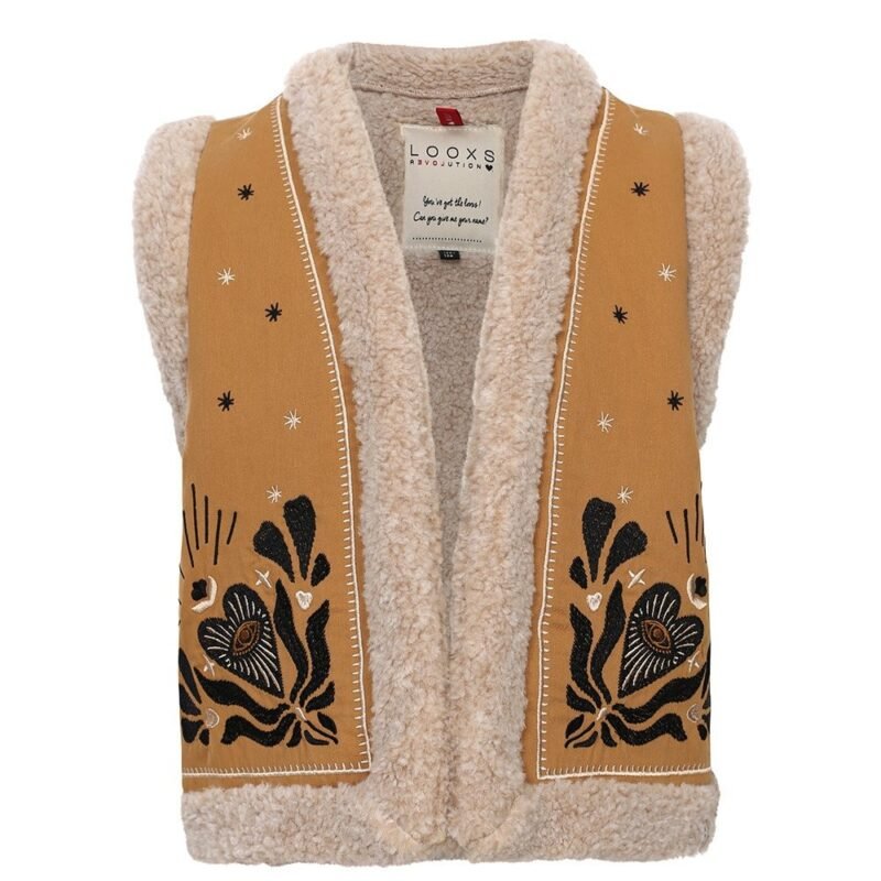 LOOXS Little Meisjes gilet boho - Oker geel LOOXS Little Meisjes gilet boho - Oker geelMateriaal 100% cotton