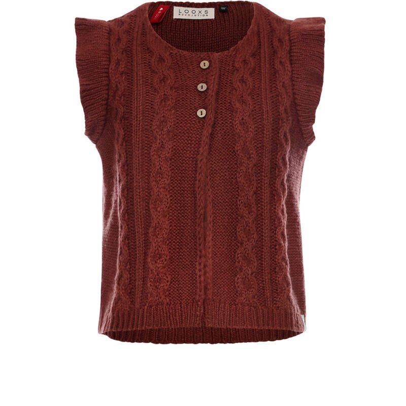 LOOXS Little Meisjes gilet gebreid - Wijn rood LOOXS Little Meisjes gilet gebreid - Wijn roodMateriaal 100% Acrylic