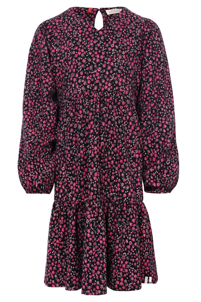 LOOXS Little Meisjes jurk crinkel - Mini bloemen LOOXS Little Meisjes jurk crinkel - Mini bloemenMateriaal 99% cotton 1% Lycra