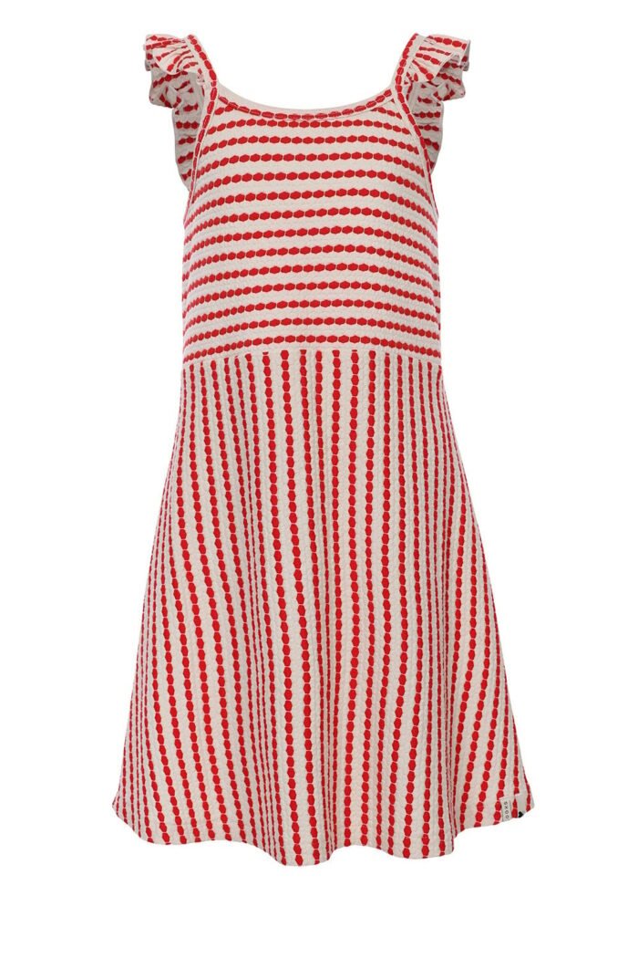 LOOXS Little Meisjes jurk gestreept - Rood LOOXS Little Meisjes jurk gestreept - RoodMateriaal 97% COTTON 3% POLYESTER YARNDYED POPCORN JAQUARD J