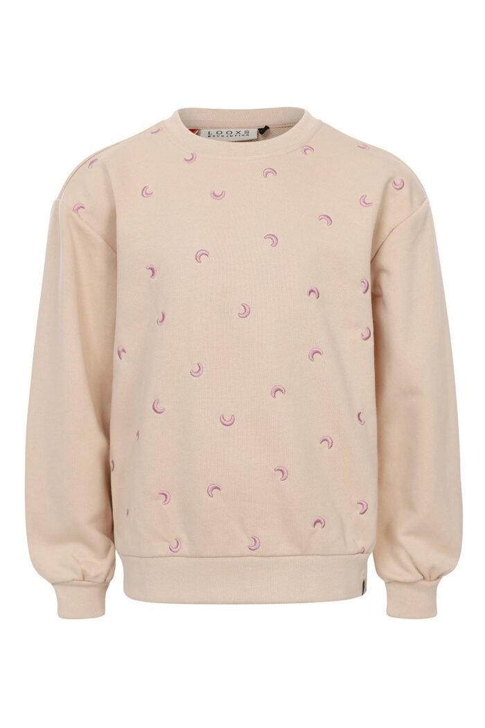 LOOXS Little Meisjes sweater embroidery - Latte LOOXS Little Meisjes sweater embroidery - LatteMateriaal 87% Cotton 13% Polyester