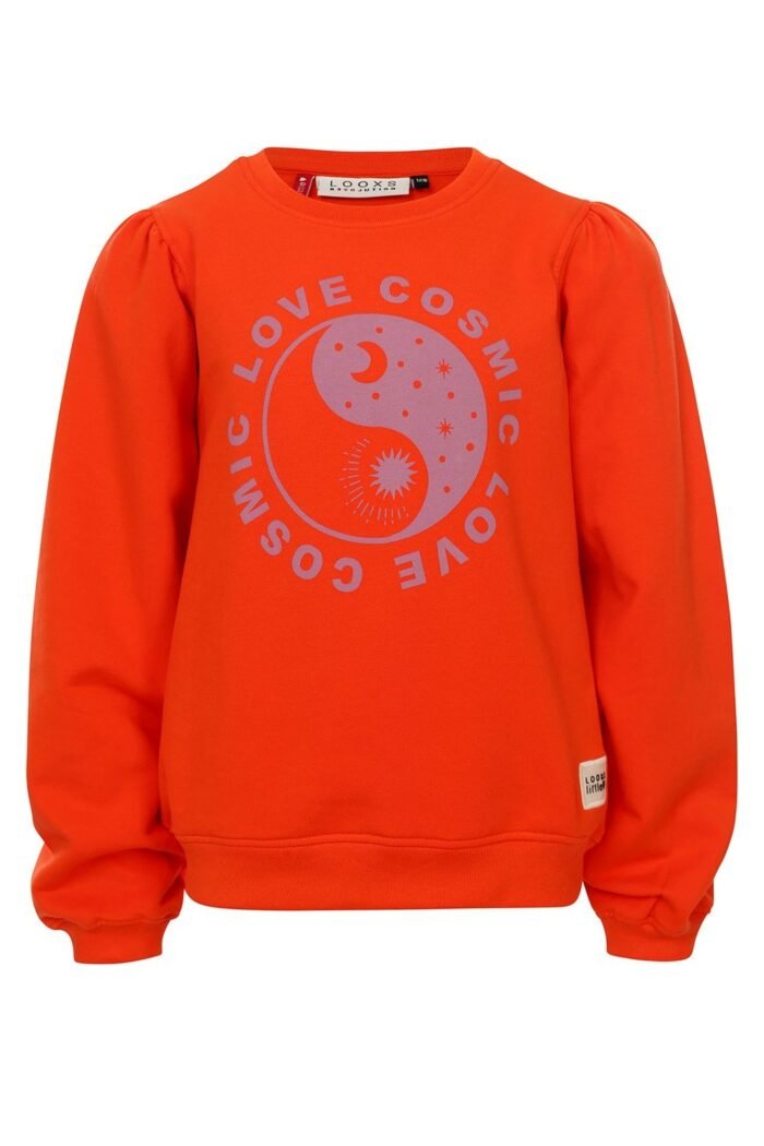 LOOXS Little Meisjes sweater fluo - Fluo oranje LOOXS Little Meisjes sweater fluo - Fluo oranjeMateriaal 95% Cotton 5% Lycra