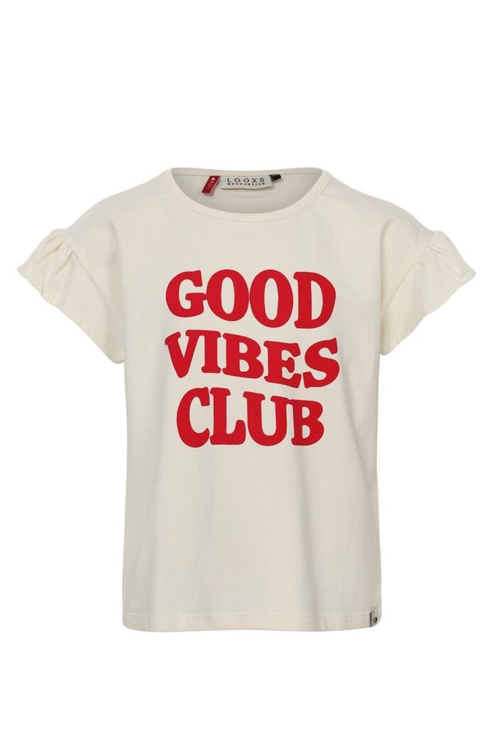 LOOXS Little Meisjes t-shirt - Ivoor wit LOOXS Little Meisjes t-shirt - Ivoor witMateriaal 95% Cotton 5% elastan