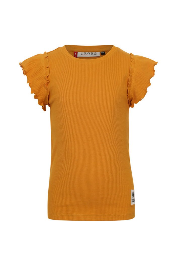 LOOXS Little Meisjes t-shirt rib - Warm geel LOOXS Little Meisjes t-shirt rib - Warm geelMateriaal 95% Cotton 5% elastan