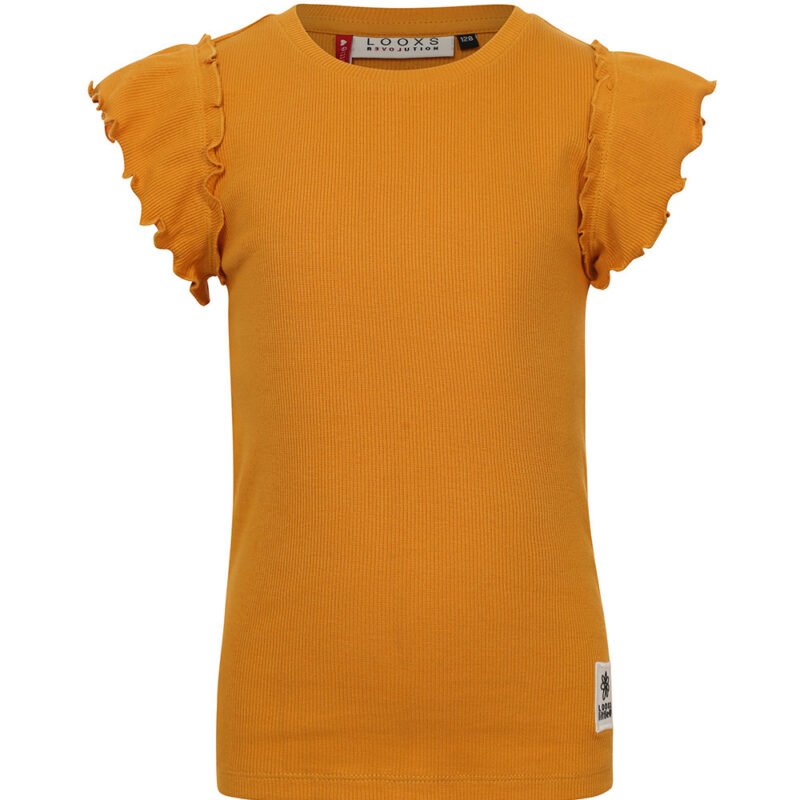 LOOXS Little Meisjes t-shirt rib - Warm geel LOOXS Little Meisjes t-shirt rib - Warm geelMateriaal 95% Cotton 5% elastan