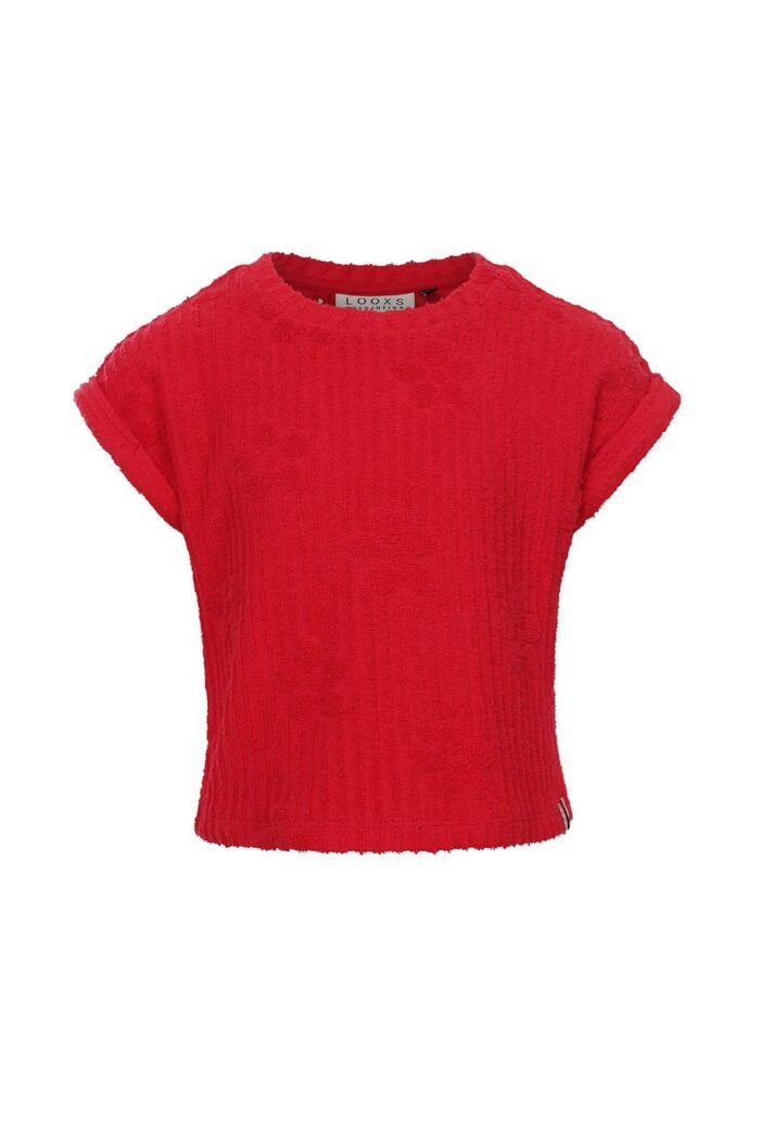 LOOXS Little Meisjes t-shirt terry - Rood LOOXS Little Meisjes t-shirt terry - RoodMateriaal 100% Polyester