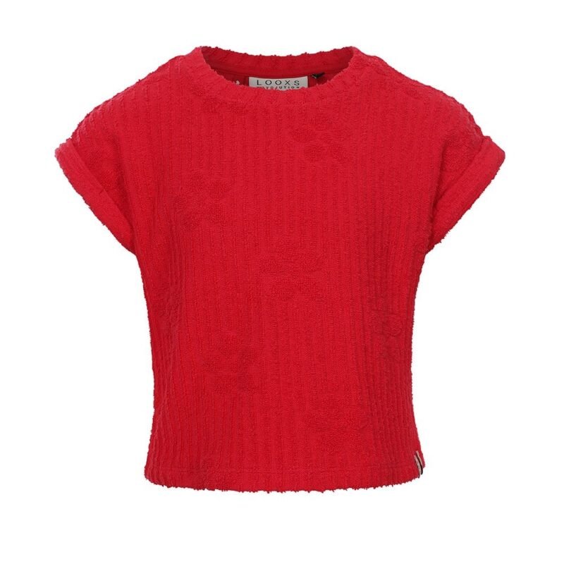 LOOXS Little Meisjes t-shirt terry - Rood LOOXS Little Meisjes t-shirt terry - RoodMateriaal 100% Polyester