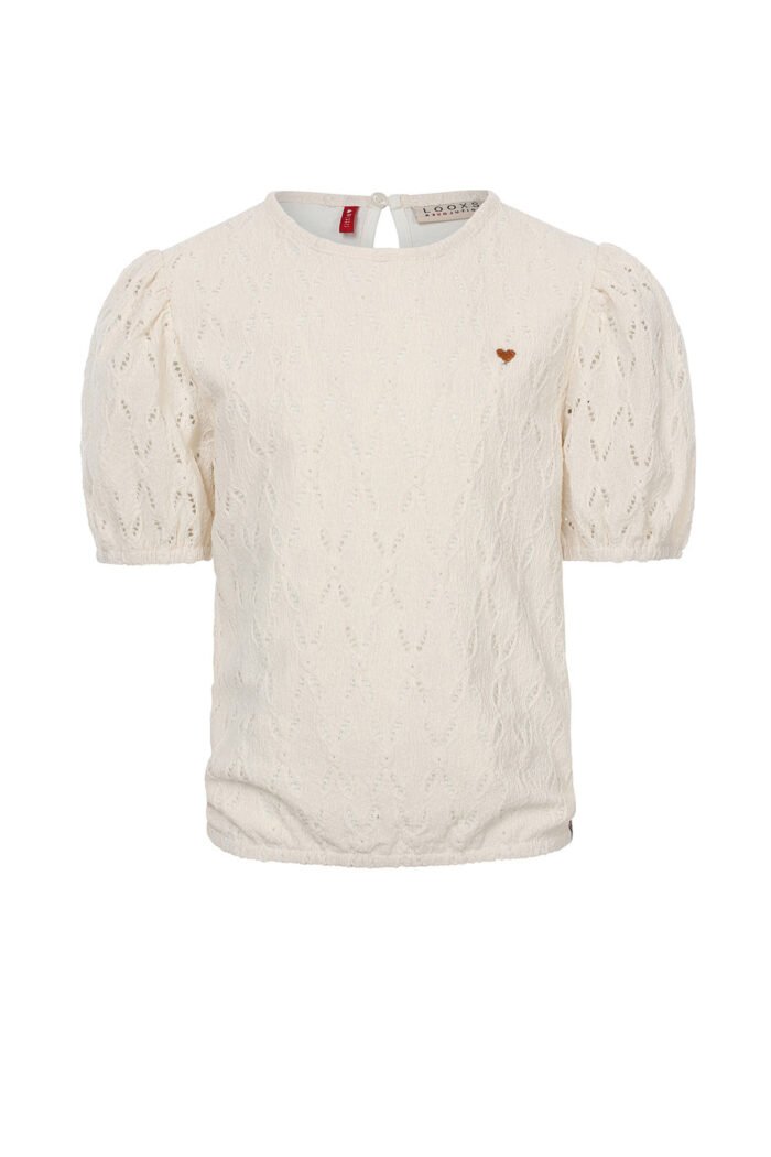 LOOXS Little Meisjes top - Ivoor wit LOOXS Little Meisjes top - Ivoor witMateriaal 98% POLYESTER 2% SPANDEX 160GSM + 100% Cotton Jers