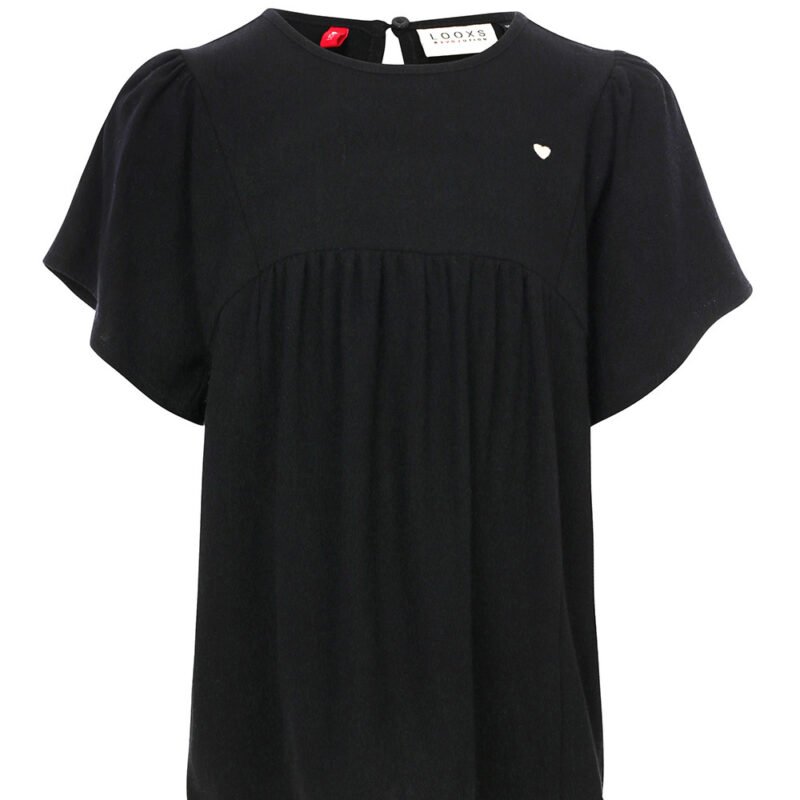 LOOXS Little Meisjes top - Zwart LOOXS Little Meisjes top - ZwartMateriaal 80% viscose 20% linnen