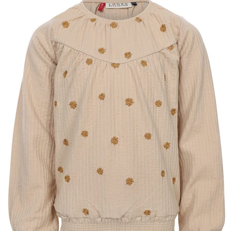LOOXS Little Meisjes top embroidery - Latte LOOXS Little Meisjes top embroidery - LatteMateriaal 100% cotton