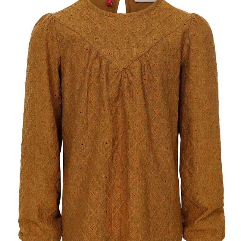 LOOXS Little Meisjes top kant wide - Oker geel LOOXS Little Meisjes top kant wide - Oker geelMateriaal 98% Polyester 2% Spandex