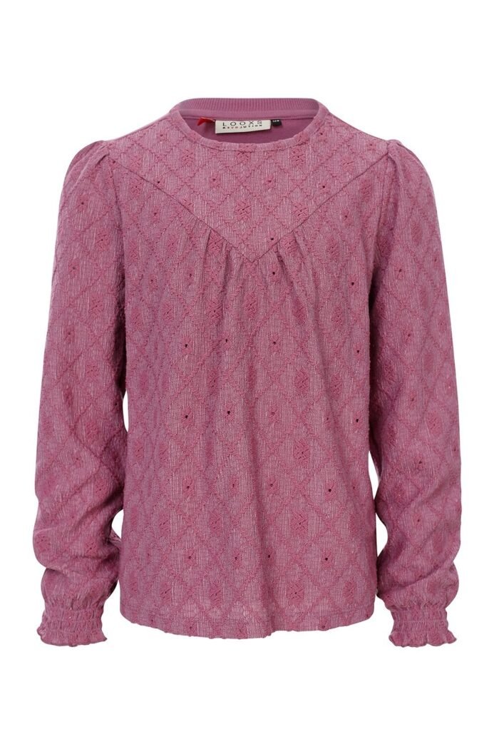 LOOXS Little Meisjes top kant wide - Paars LOOXS Little Meisjes top kant wide - PaarsMateriaal 98% Polyester 2% Spandex