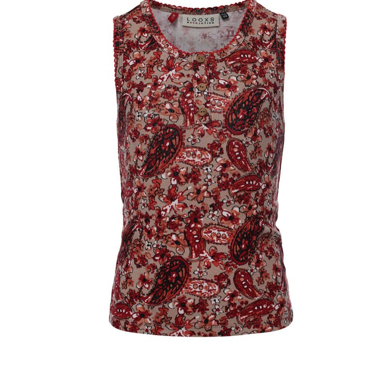 LOOXS Little Meisjes top rib - Zomer bloemen LOOXS Little Meisjes top rib - Zomer bloemen