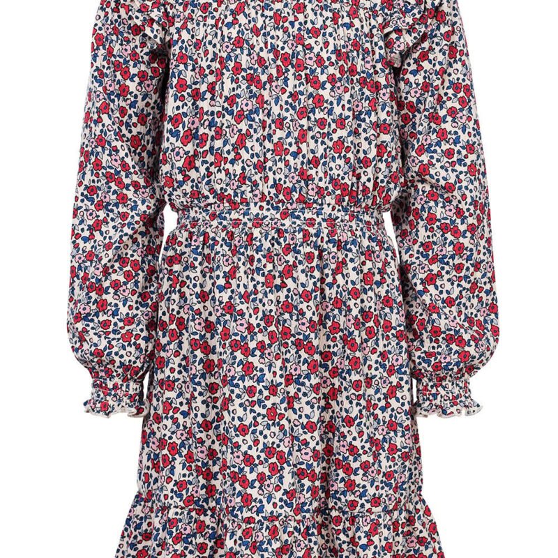 LOOXS Little Zomer jurk meisjes jersy crinkle - AOP bloemen multi LOOXS Little Zomer jurk meisjes jersy crinkle - AOP bloemen multiMateriaal 99% Cotton 1% Lycra