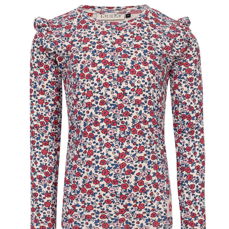 LOOXS Little Zomer shirt meisjes pointel l/s - AOP bloemen multi LOOXS Little Zomer shirt meisjes pointel l/s - AOP bloemen multiMateriaal 100% Cotton