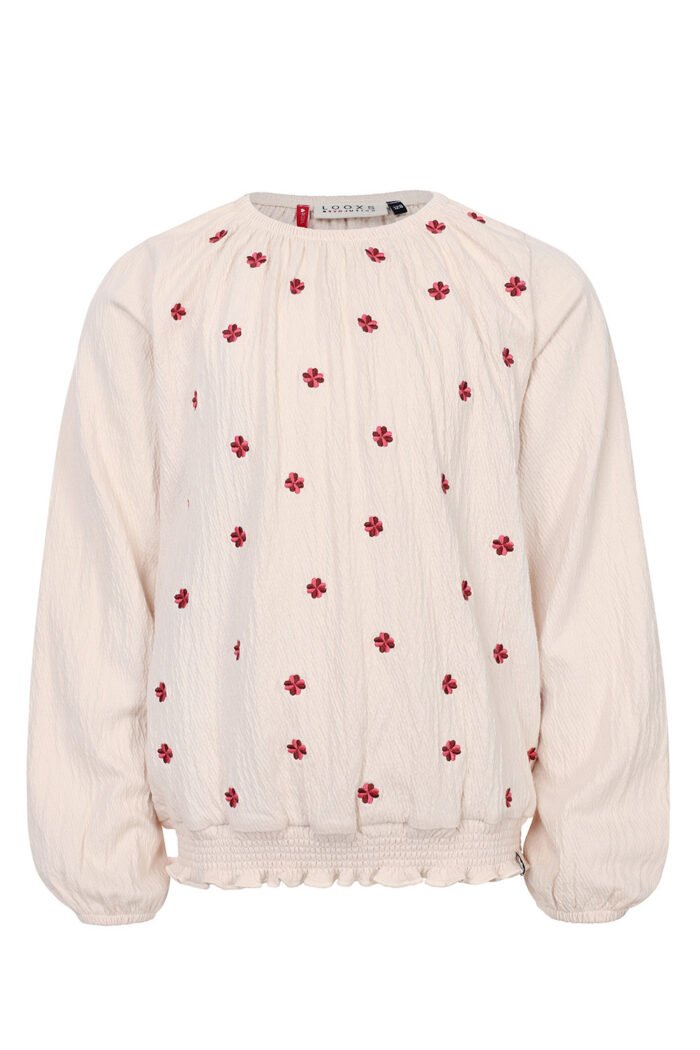 LOOXS Little Zomer top meisjes jersey embroidery - Milkshake beige LOOXS Little Zomer top meisjes jersey embroidery - Milkshake beigeMateriaal 97% Cotton 2% Polyester 1% Lycra