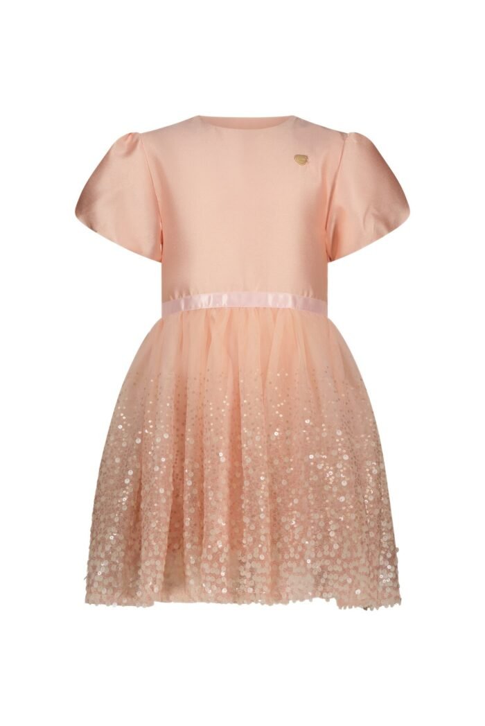 Le Chic Meisjes jurk pailletten - Saleonie - Roze quartz Le Chic Meisjes jurk pailletten - Saleonie - Roze quartzMateriaal 100%PE
