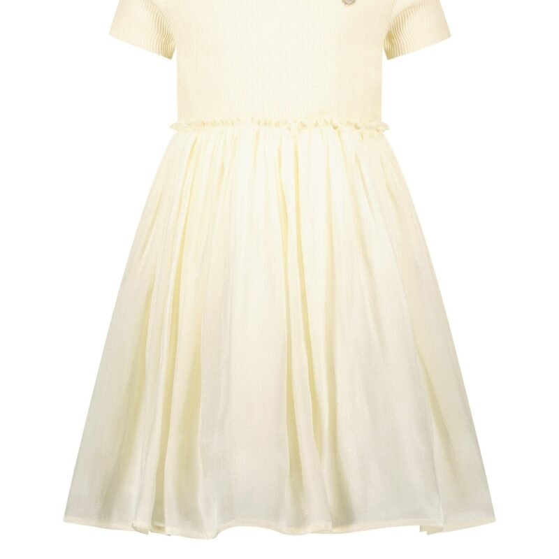 Le Chic Meisjes jurk wavy chic - Smoor - Off wit Le Chic Meisjes jurk wavy chic - Smoor - Off witMateriaal
