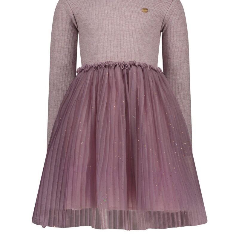 Le Chic Meisjes jurk zacht gebreid & tule - Smart - Sweet plums Le Chic Meisjes jurk zacht gebreid & tule - Smart - Sweet plumsMateriaal 43%VI