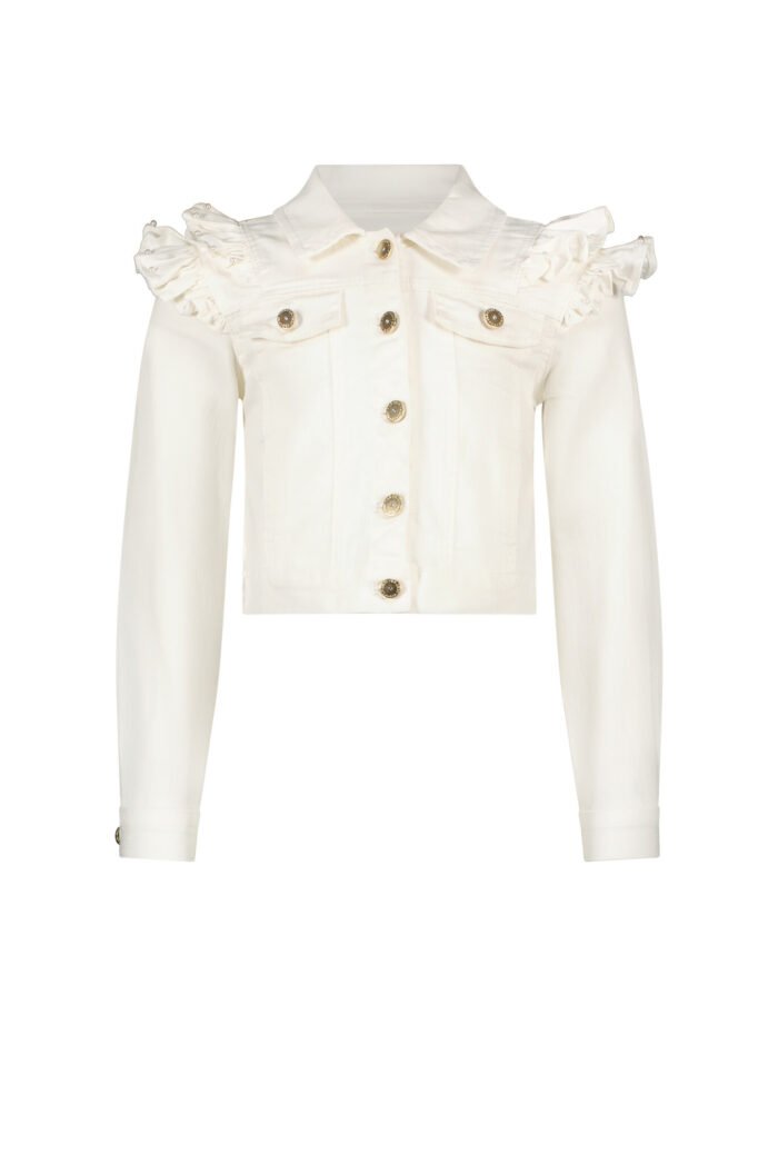 Le Chic Meisjes spijkerjasje ruffels - Ally - Off wit Le Chic Meisjes spijkerjasje ruffels - Ally - Off witMateriaal 98%CO