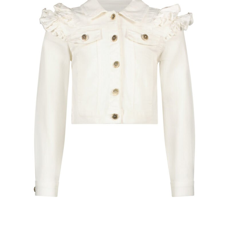 Le Chic Meisjes spijkerjasje ruffels - Ally - Off wit Le Chic Meisjes spijkerjasje ruffels - Ally - Off witMateriaal 98%CO