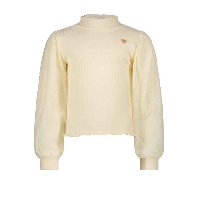 Le Chic Meisjes top zacht gebreid & voile - Nox - Dreamy Creamy Le Chic Meisjes top zacht gebreid & voile - Nox - Dreamy CreamyMateriaal 50%VI