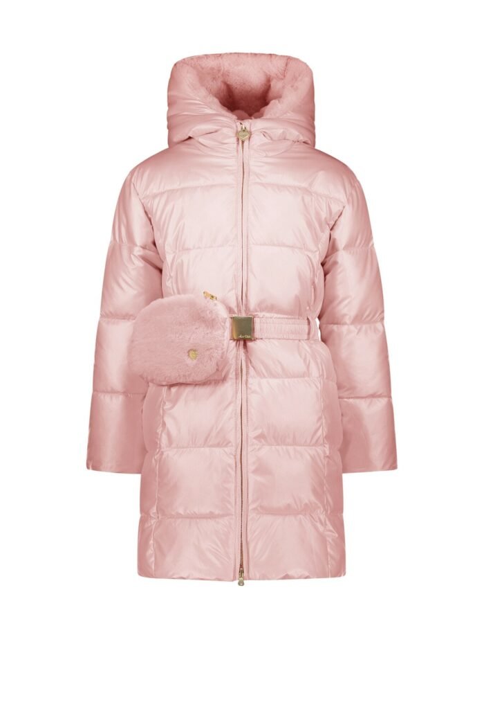 Le Chic Meisjes winterjas met riem en furry tas - Birdo - Cotton candy Le Chic Meisjes winterjas met riem en furry tas - Birdo - Cotton candyMateriaal 100%RPE
