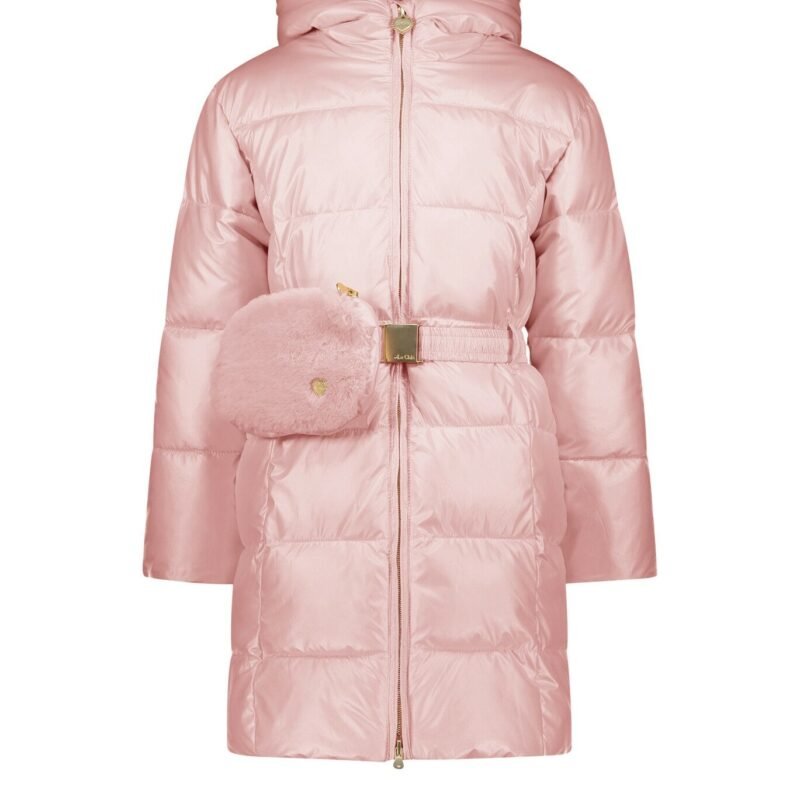 Le Chic Meisjes winterjas met riem en furry tas - Birdo - Cotton candy Le Chic Meisjes winterjas met riem en furry tas - Birdo - Cotton candyMateriaal 100%RPE