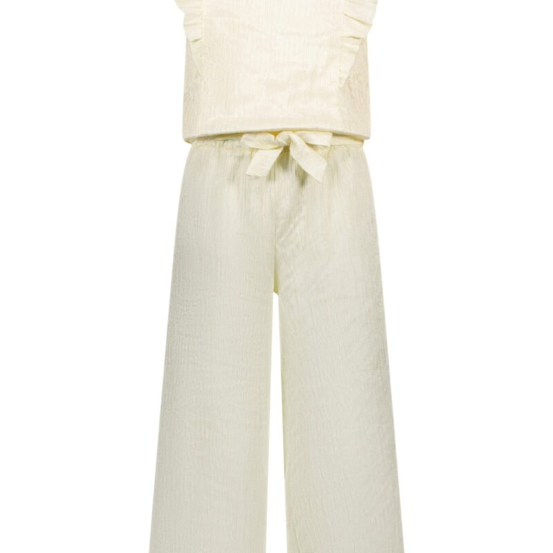 Le Chic Zomer jumpsuit meisjes Off wit - crushed satijn - Kyrola Le Chic Zomer jumpsuit meisjes Off wit - crushed satijn - KyrolaMateriaal 100% polyester + 98% polyester