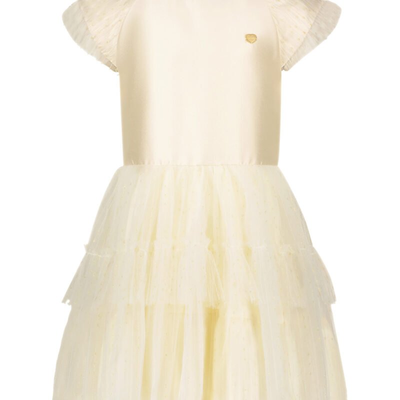 Le Chic Zomer jurk meisjes Goud - tule - Sosummer Le Chic Zomer jurk meisjes Goud - tule - SosummerMateriaal 100% polyesther + 100% polyaminde + 98% polyesther