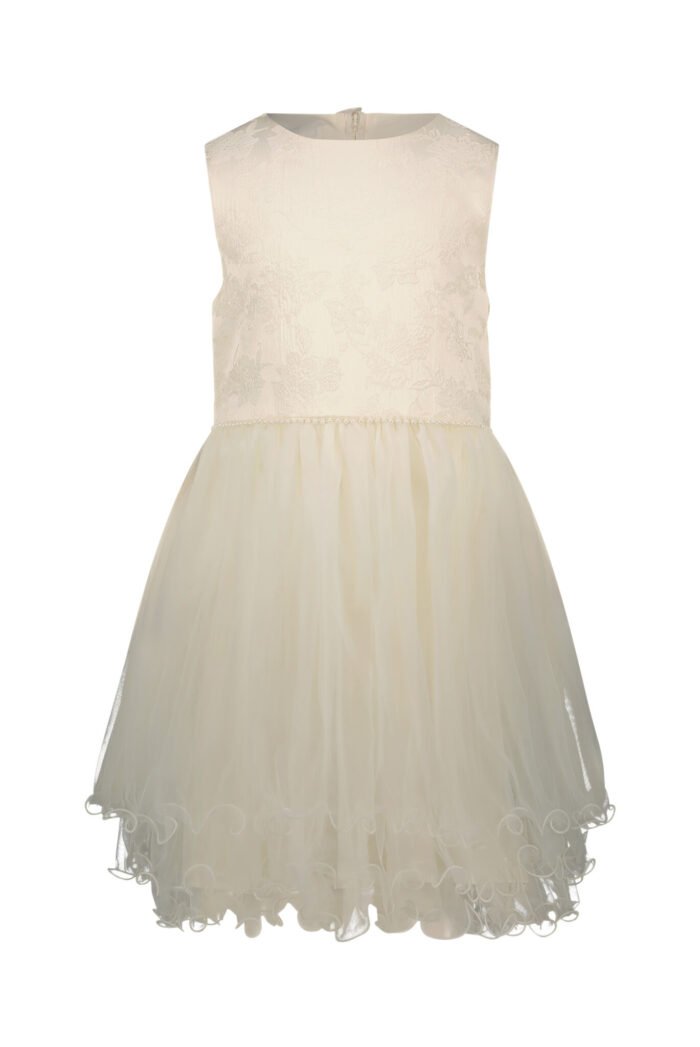 Le Chic Zomer jurk meisjes Off wit - damast & tule - Syppha Le Chic Zomer jurk meisjes Off wit - damast & tule - SypphaMateriaal 59% polyesther