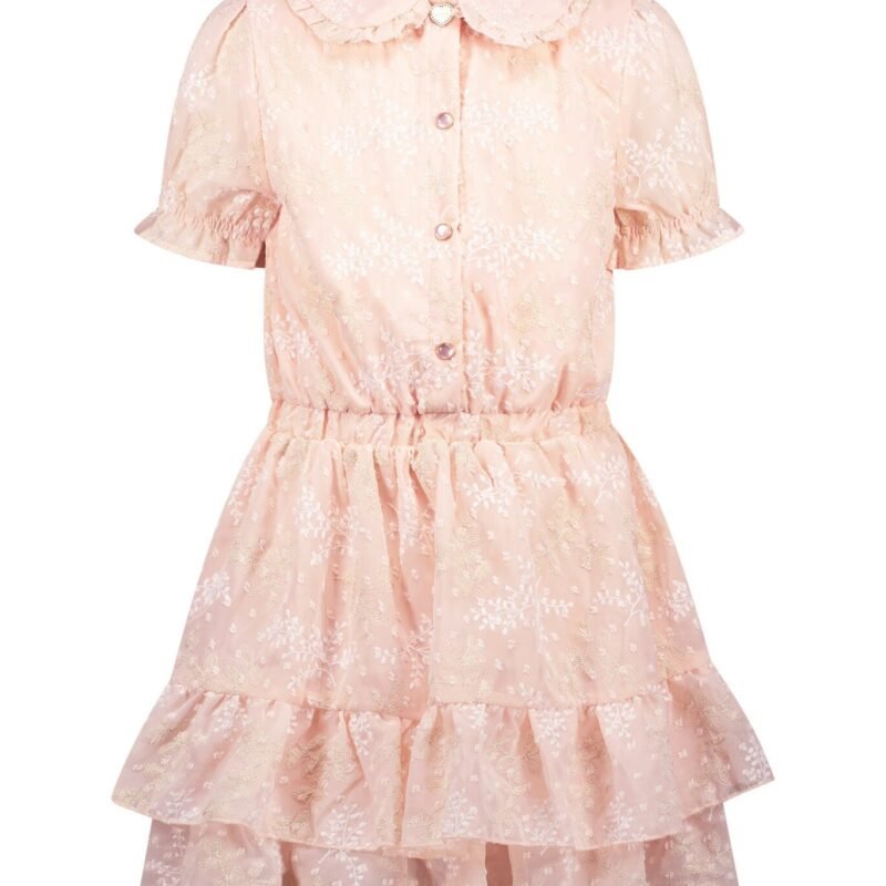 Le Chic Zomer jurk meisjes roze - voile embroidery - Swanka Zomers en stijlvol: deze roze Le Chic jurk is een must-have voor meisjes. Met luchtig voile en prachtige borduursels is het de ideale keuze voor zonnige dagen en feestelijke momenten.Materiaal 100% polyesther