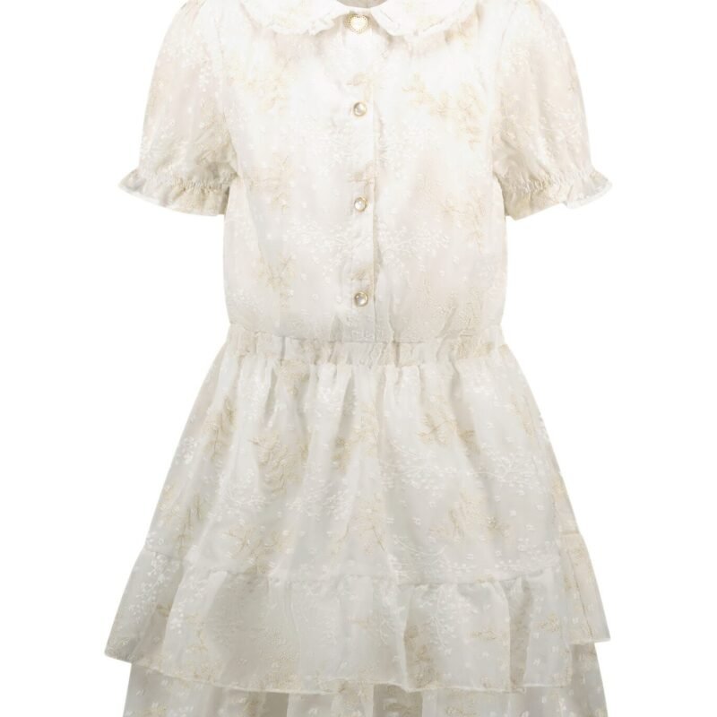 Le Chic Zomer jurk meisjes wit - voile embroidery - Swanka Stijlvol en zomers: deze witte Le Chic jurk combineert licht voile met subtiele borduursels. Een prachtige keuze voor warme dagen of speciale gelegenheden.Materiaal 100% polyesther