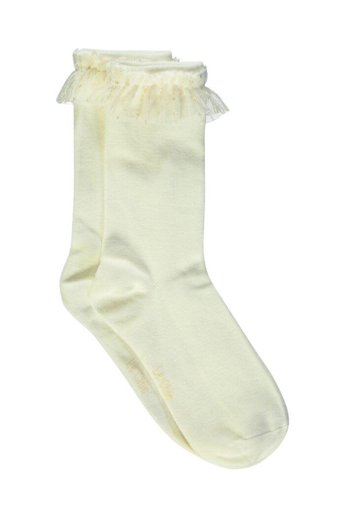 Le Chic Zomer sokken meisjes Off wit - ruffel - Raven Le Chic Zomer sokken meisjes Off wit - ruffel - RavenMateriaal 75% katoen