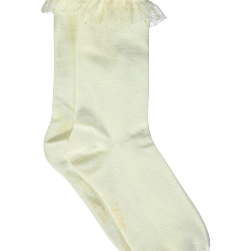 Le Chic Zomer sokken meisjes Off wit - ruffel - Raven Le Chic Zomer sokken meisjes Off wit - ruffel - RavenMateriaal 75% katoen