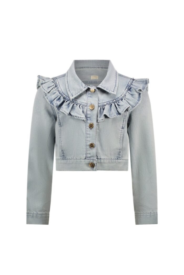 Le Chic Zomer spijkerjas meisjes Licht blauw - ruffel - Alysum Le Chic Zomer spijkerjas meisjes Licht blauw - ruffel - AlysumMateriaal 78% katoen
