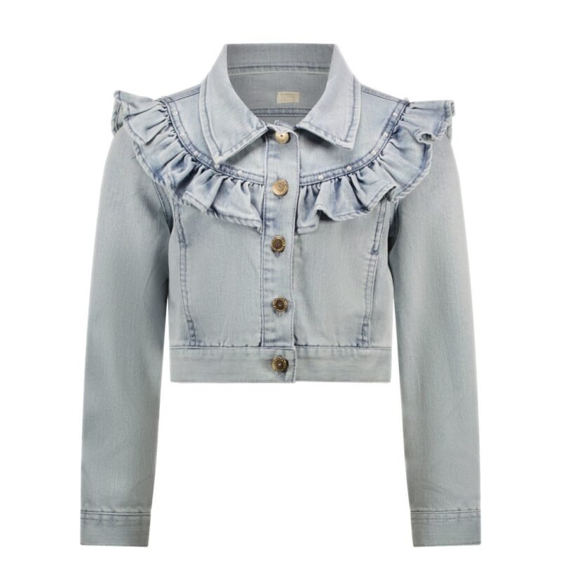 Le Chic Zomer spijkerjas meisjes Licht blauw - ruffel - Alysum Le Chic Zomer spijkerjas meisjes Licht blauw - ruffel - AlysumMateriaal 78% katoen